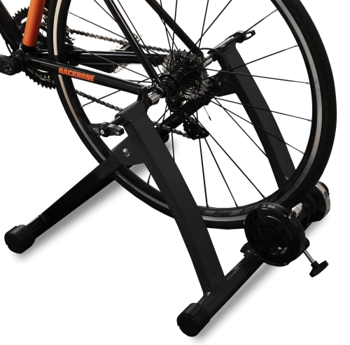 Bike Trainer Stand Indoor Riding Steel Bicycle Exercise Stand with Noise Reduction Wheel Magnetic Stationary Stand
