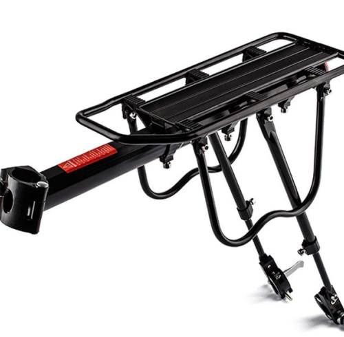 Black Alloy Bike Bicycle Seat Post Frame Holder Rear Cargo Rack
