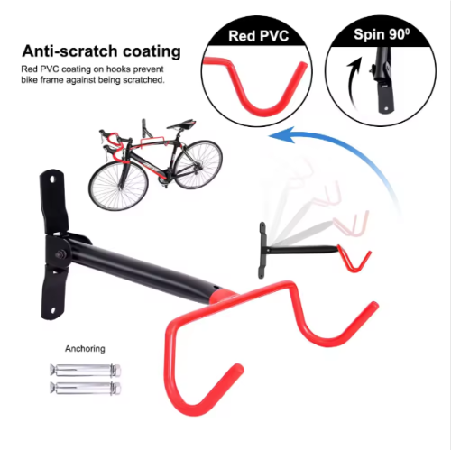 Foldable Wall Mounted Coat Rack Bike Wall Hook Hanging Rack Bicycle Parking Rack