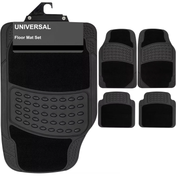 ATCM-3202 Heavy Duty 4 Piece Luxury Set With Anti Slip Backing Carpet PVC Car Mat