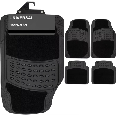 ATCM-3202 Heavy Duty 4 Piece Luxury Set With Anti Slip Backing Carpet PVC Car Mat