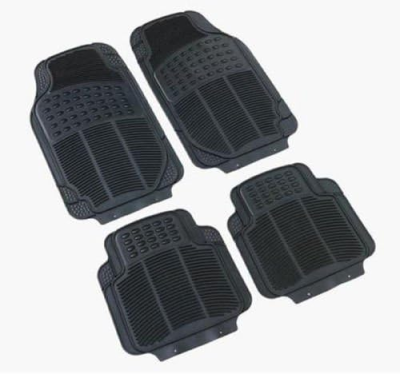 4 Piece Universal Heavy Duty Waterproof Black PVC Car Floor Mat for Most Cars