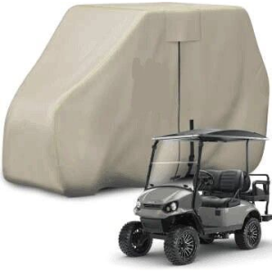 2 Passagers Heavy Duty 600D Waterproof Portable Golf Cart Cover Fit Most Golf Cart Brand