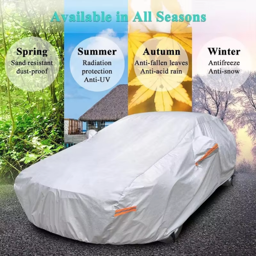 All Weather Car Cover  UV Protection Snowproof Dustproof  With Zipper Door