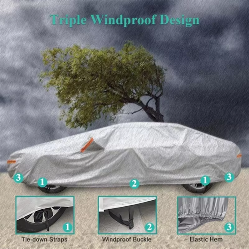 All Weather Car Cover  UV Protection Snowproof Dustproof  With Zipper Door