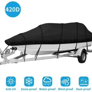 Heavy Duty 420D Oxford Cloth Sliver Coating Waterproof Boat Cover