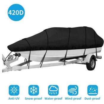 Heavy Duty 420D Oxford Cloth Sliver Coating Waterproof Boat Cover