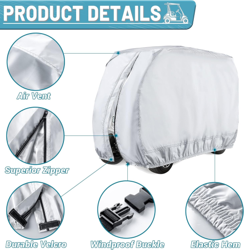 Club Car Cover  Windproof Universal Golf Cart Covers UV Coating Oxford Cloth Club Car Cover ATGC-5005L