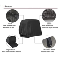 ATGC-5005 Windproof Universal Golf Cart Covers UV Coating Oxford Cloth Club Car Cover