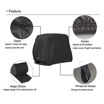 ATGC-5005 Windproof Universal Golf Cart Covers UV Coating Oxford Cloth Club Car Cover