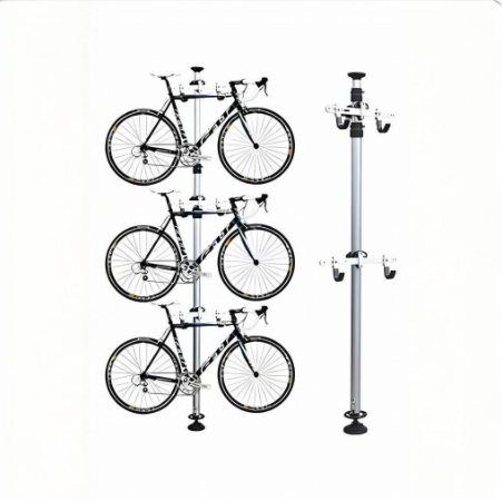 RR5648A Bike Floor to Ceiling Storage Display Aluminium Parking Rack Bike Stand Bicycle Storage Rack Bike Display Holds Two Bicycles