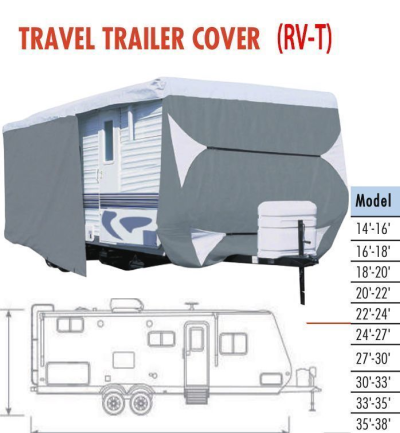 Travel Trailer RV Cover Waterproof  Anti-UV Motorhome Camper Cover All Year Protection