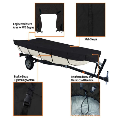 Jon Boat Cover Water Proof Heavy Duty Trailerable Jon Boat Cover ATYC-9107J4