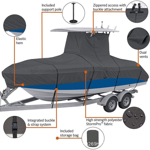 T-type Central Control Boat Cover WaterProof Heavy Duty Boat Cover ATYC-9108T3