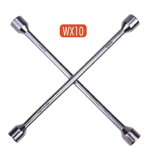 AtliFix Four Way Tyle Lug Cross Wrench length 14" 17-19-21-23mm 4 way  Cross Rim Wrench Fully Polished