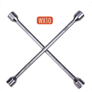 AtliFix Four Way Tyle Lug Cross Wrench length 14" 17-19-21-23mm 4 way  Cross Rim Wrench Fully Polished