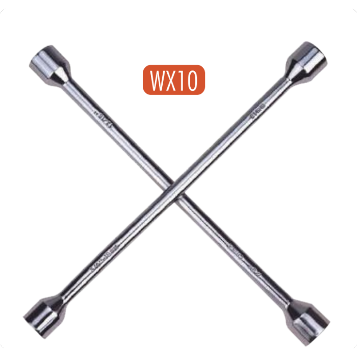AtliFix Four Way Tyle Lug Cross Wrench length 14" 17-19-21-23mm 4 way  Cross Rim Wrench Fully Polished
