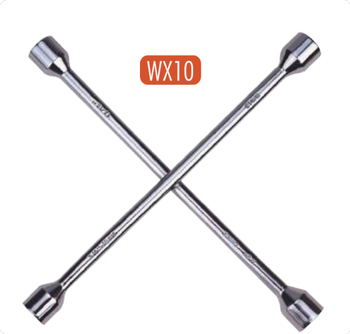 AtliFix Four Way Tyle Lug Cross Wrench length 14" 17-19-21-23mm 4 way  Cross Rim Wrench Fully Polished