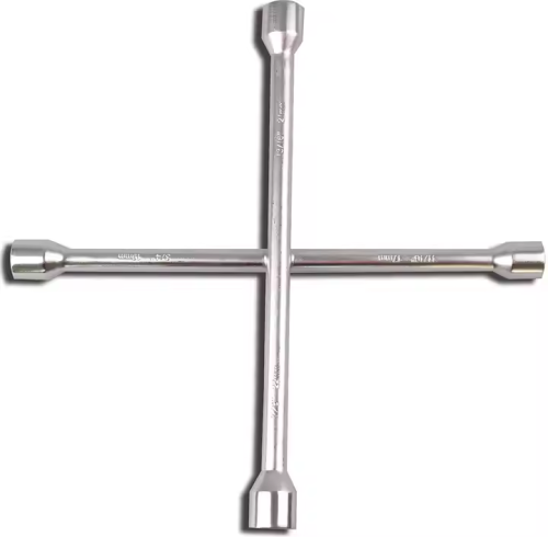 AtliFix ATCW-1401A Four Way Tyle Lug Cross Wrench length 14" 17-19-21-23mm 4 way  Cross Rim Wrench Fully Polished