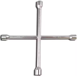 AtliFix ATCW-1401A Four Way Tyle Lug Cross Wrench length 14" 17-19-21-23mm 4 way  Cross Rim Wrench Fully Polished