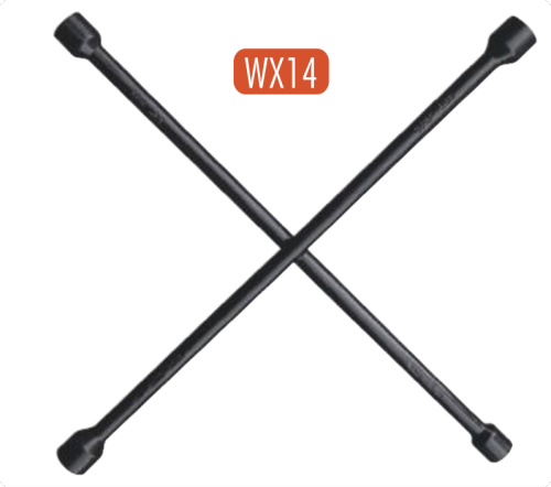 AtliFix Four Way Tyle Lug Cross Wrench length 14" 17-19-21-23mm 4 way cross wrench Cross Rim Wrench Powder Coated