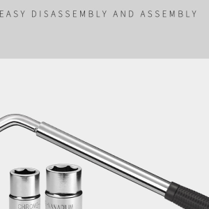 AtliFix WL3800 Telescopic Lug Wrench + Extendable 4 Way Lug Wrench, Wheel Brace Lug Nut Wrench Tire Repair Tools Wheel Nut Remover 1/2 Drive with 17/19mm and 21/23mm Sockets