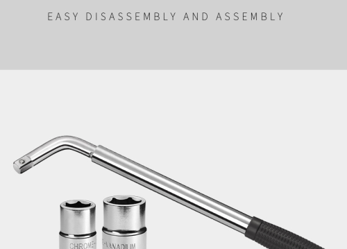 AtliFix Telescopic Lug Wrench + Extendable 4 Way Lug Wrench, Wheel Brace Lug Nut Wrenchs Tire Repair Tools Wheel Nut Remover 1/2 Drive with 17/19mm and 21/23mm Sockets