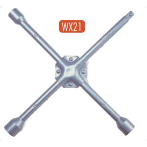 AtliFix Four Way Tyle Lug Cross Wrench length 14" 17-19-21-23mm 4 way cross wrench Cross Rim Wrench Powder Coated