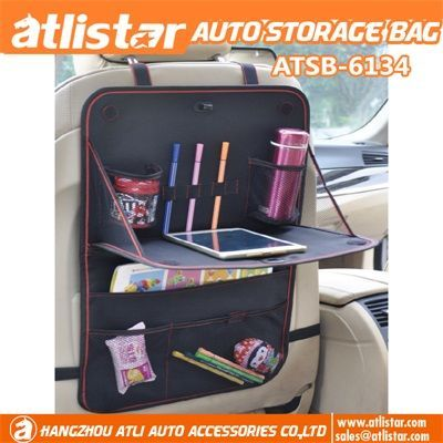 ATSB-6134 Car Organiser Back Seat For Kids with Foldable Dining Table Holder and Multi Pockets