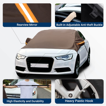Half Car Cover Rainproof Windshield Sun Shade Windshield Frost Reflector Windshield