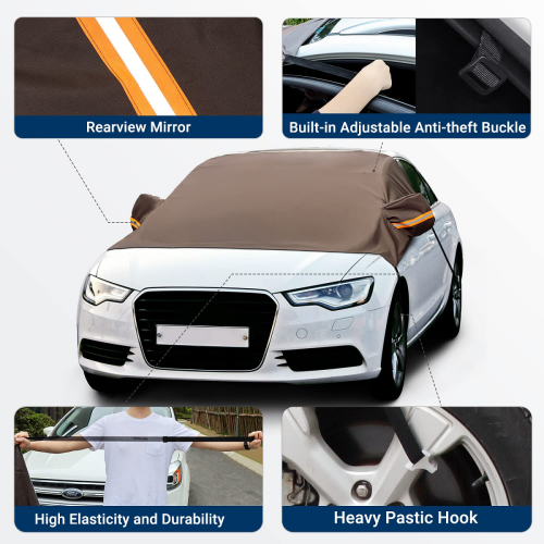 ATSG-1005 Half Car Cover Rainproof Windshield Sun Shade Windshield Frost Reflector Windshield