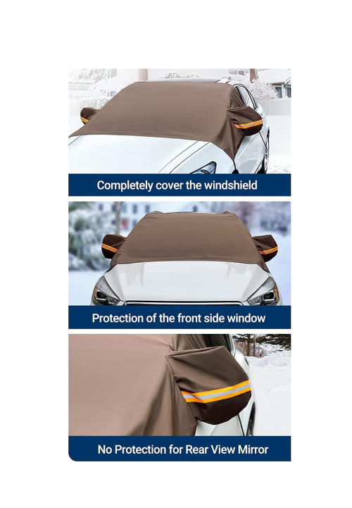 ATSG-1005 Half Car Cover Rainproof Windshield Sun Shade Windshield Frost Reflector Windshield