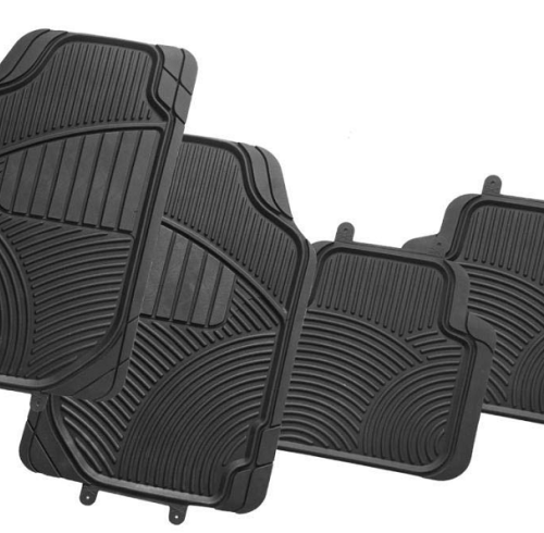 ATCM-2250  Universal Fit Rubber All-Weather Black  Set of 4 Rubber Car Mat