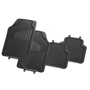 ATCM-2250  Universal Fit Rubber All-Weather Black  Set of 4 Rubber Car Mat