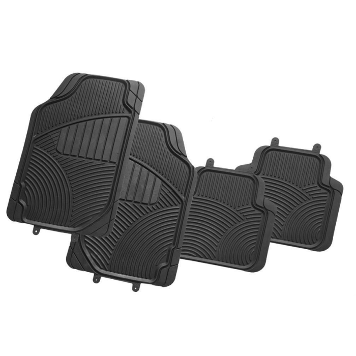 ATCM-2250  Universal Fit Rubber All-Weather Black  Set of 4 Rubber Car Mat