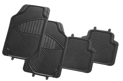 ATCM-2210  Universal Fit Rubber All-Weather Black Car Floor Mat Set of 4