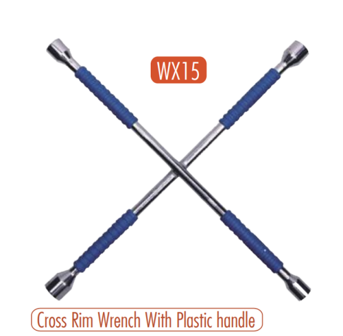 AtliFix Four Way Tyle Lug Cross Wrench length 14" 17-19-21-23mm 4 way cross wrench Cross Rim Wrench With Plastic handle
