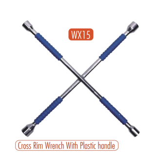 AtliFix Four Way Tyle Lug Cross Wrench length 14" 17-19-21-23mm 4 way cross wrench Cross Rim Wrench With Plastic handle