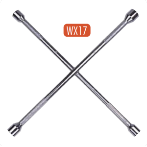 AtliFix WX17 Four Way Tyle Lug Cross Wrench 4 way cross wrench Cross Rim Wrench Fully Polished Knurling Handle
