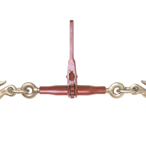 Ratchet Style Load Binder with 2 Grab Hooks - 2,600 Pound Safe Working Load (For 1/4" Grade 43 Chain)