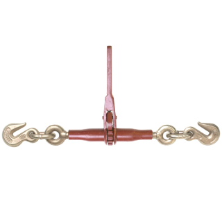 Ratchet Style Load Binder with 2 Grab Hooks - 2,600 Pound Safe Working Load (For 1/4" Grade 43 Chain)