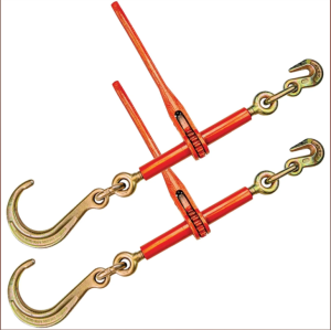 Ratchet Binder with Towing J Hook - 2 Pack - 5,400 Pound Safe Working Load (Works with 5/16 Inch or 3/8 Inch Chain)