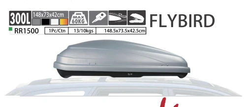RR1500 FLYBIRD 300L Roof Top Mount Storage Rooftop Cargo Carrier for Cars/Trucks/SUV