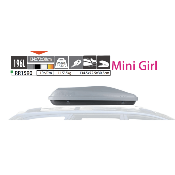 RR1590 Mini Girl 196L Hard Shell Roof Cargo Carrier Roof Box