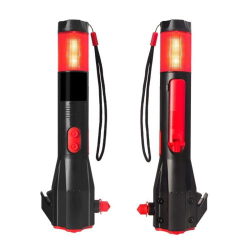 ATLI ATJS-1048  Car Emergency Multifunctional safety hammer flashlight Rescue Escape Hand Torch Light Strong Long Range LED Flashlight