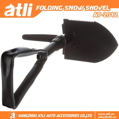 ATLI AT-2012 Folding Survival Shovel  - Heavy Duty Carbon Steel Military Style Entrenching Tool for Off Road, Camping, Gardening, Beach, Digging Dirt, Sand, Mud & Snow