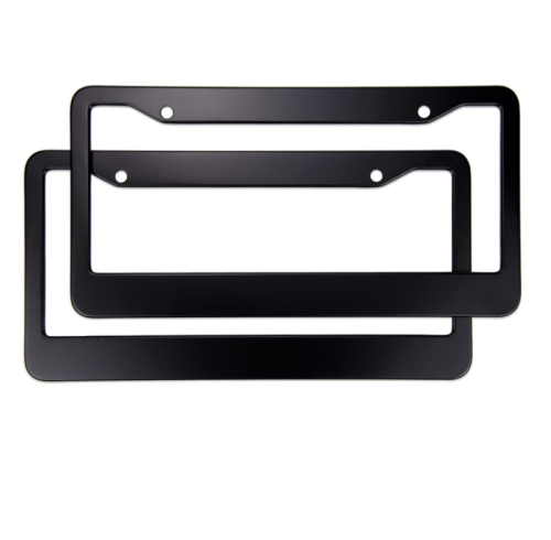 ATLF-003 Universal Aluminum Tag Frame for Front and Rear Car Tags Black License Plate Frames