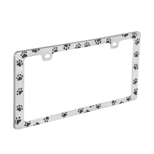 ATLF-004   Automotive Universal Black Paw Print Design Car License Plate Frame