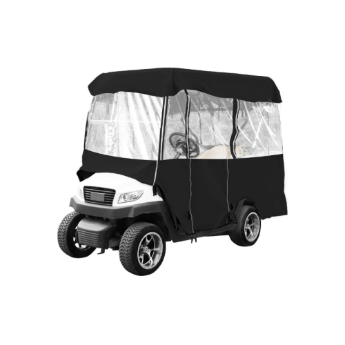 4-Person Golf Cart Cover 300D Waterproof Driving Enclosure with Transparent Windows Golf Cart Cover