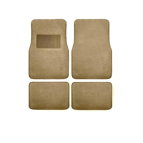 ATCM-5272 Beige/Black Waterproof Car Floor Mat 4 Piece Set All  Weather Carpet Car Mat